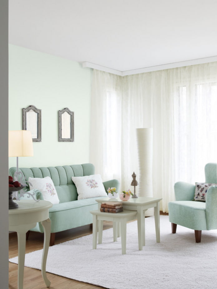teintes pastel des meubles