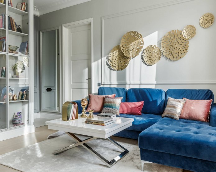 canapé bleu de style scandinave