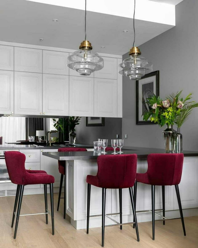 tabourets de bar couleur vin