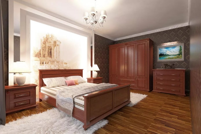 Ensemble de chambre couleur noyer