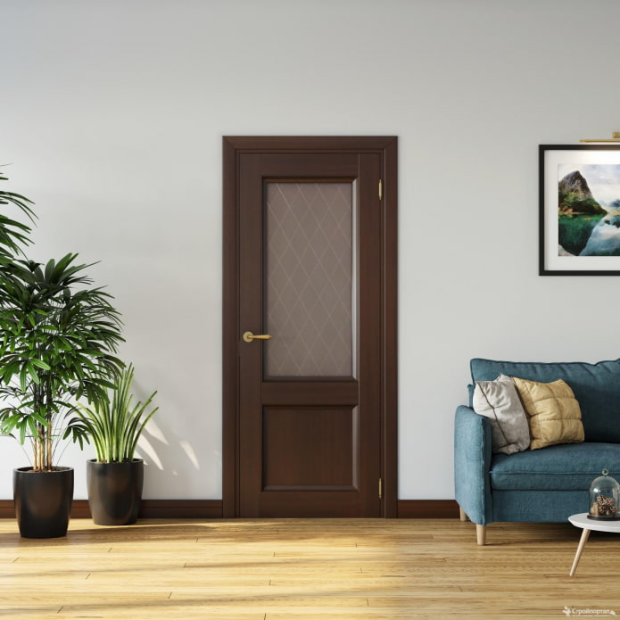 porte sombre avec verre