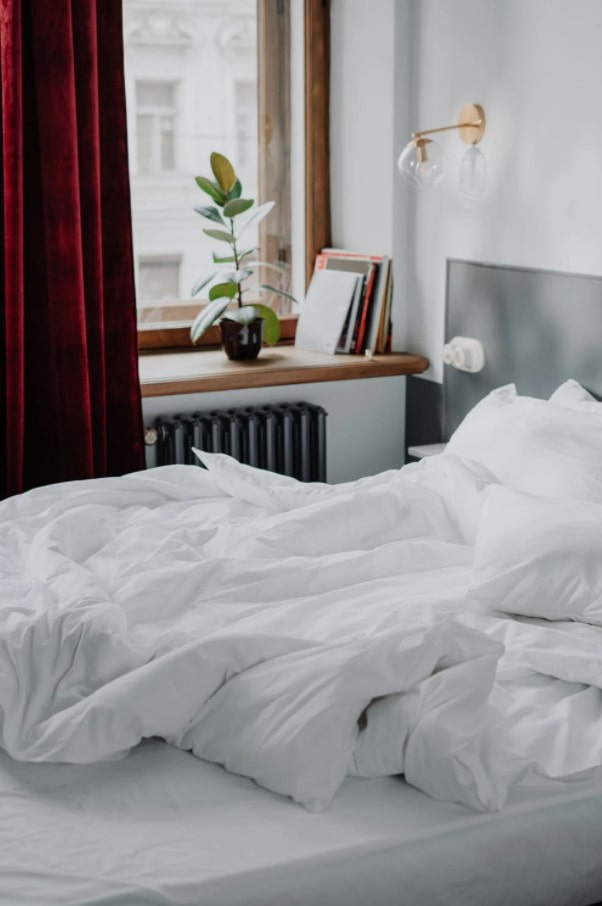 linge de lit blanc