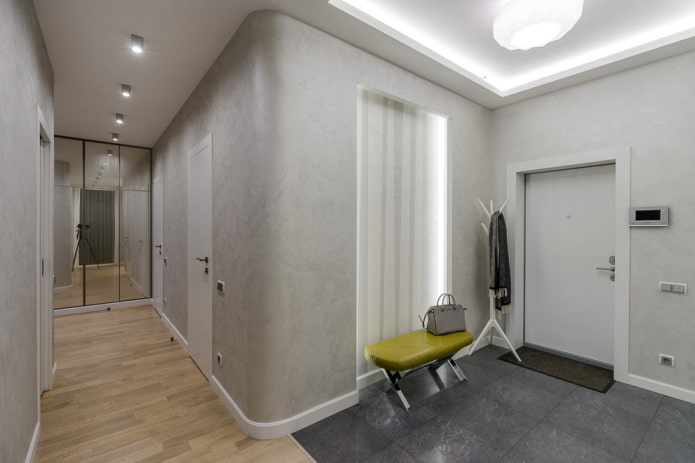 Design de couloir en tons gris