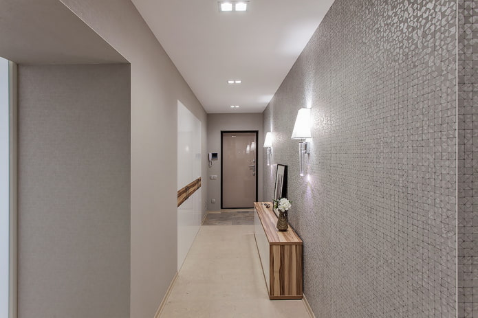 Design de couloir en tons gris