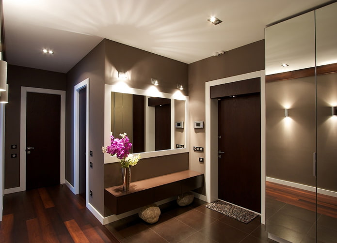 Intérieur de couloir dans les tons marron