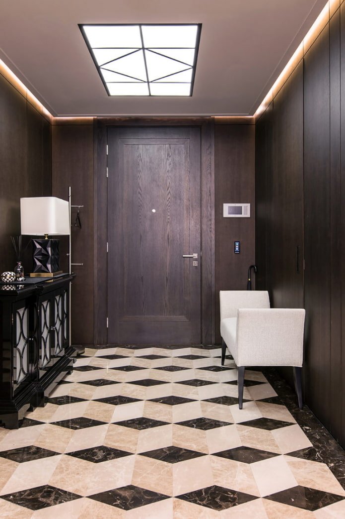 Intérieur de couloir dans les tons marron