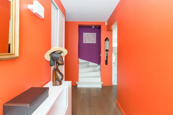 Design de couloir aux couleurs vives