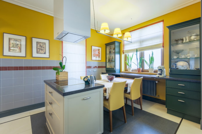combinaisons de couleurs sur les murs de l'intérieur de la cuisine