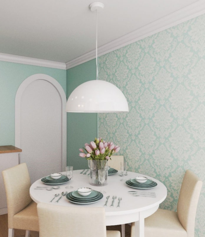 Murs couleur menthe dans la cuisine