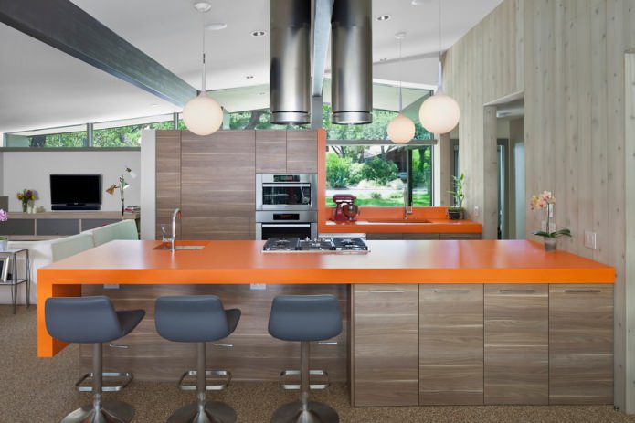 Plateau de table orange