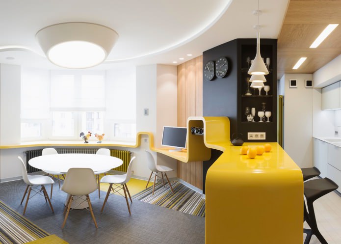 Plateau de table jaune