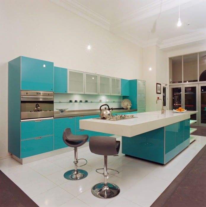 Couleur Tiffany dans la cuisine