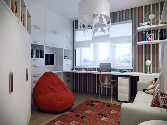 Combinaison de couleurs pour les murs, le sol et le plafond pour les plafonds bas