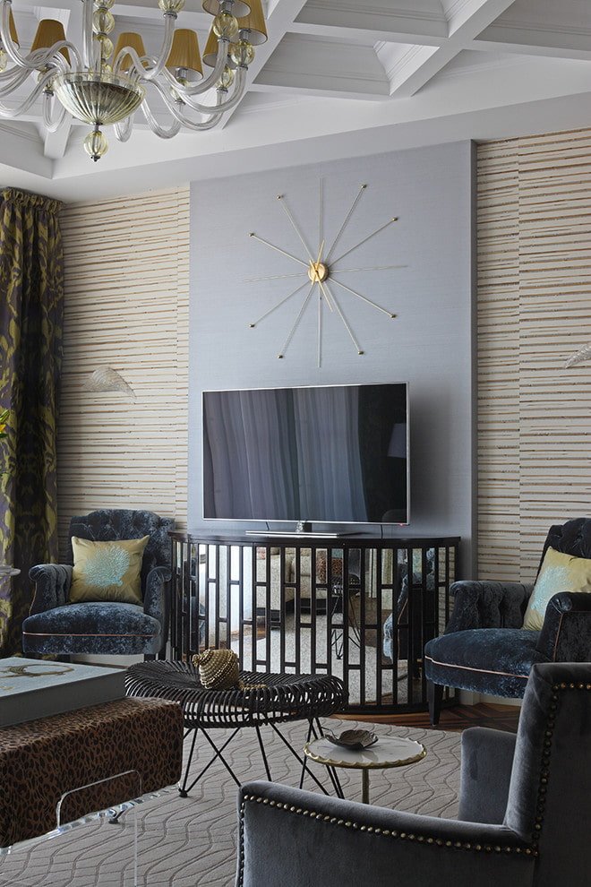 Meuble TV miroir à l'intérieur