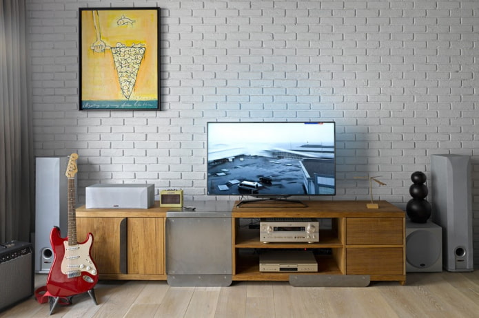 Meuble TV sur pied à l'intérieur