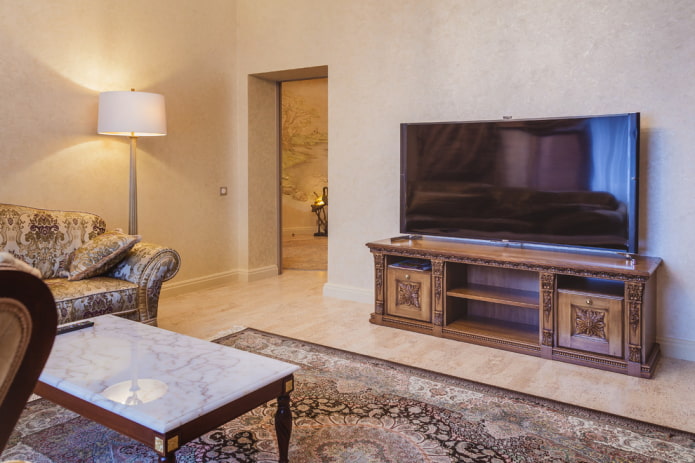 Meuble TV dans un intérieur de style classique