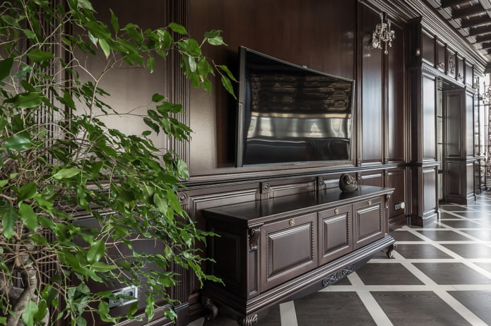 Meuble TV dans un intérieur de style classique