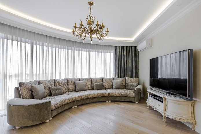 Meuble TV dans un intérieur de style classique