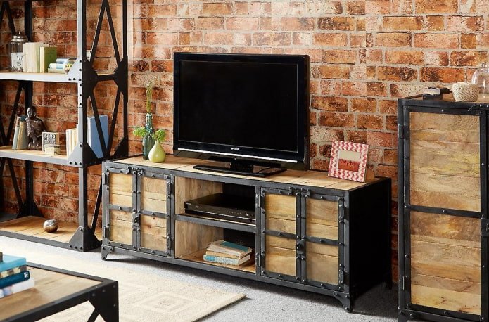 Meuble TV dans un intérieur de style loft