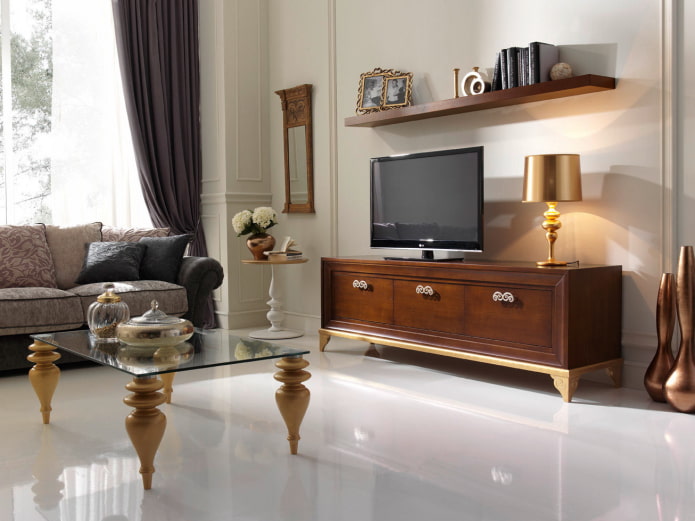 Meuble TV dans un intérieur de style art déco style déco