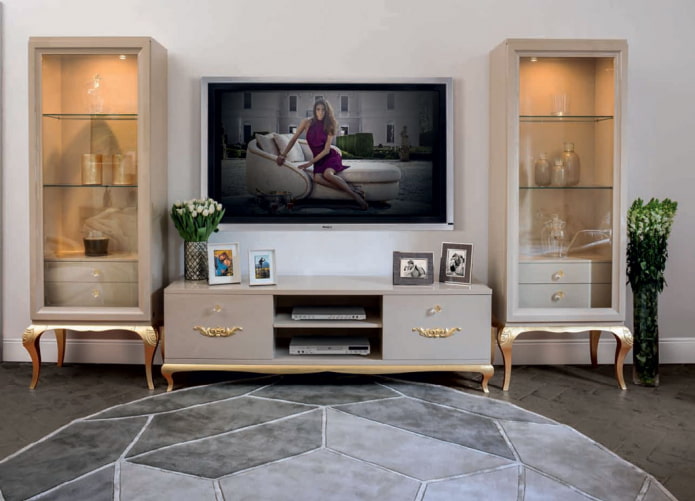 Meuble TV dans un intérieur de style Art Déco