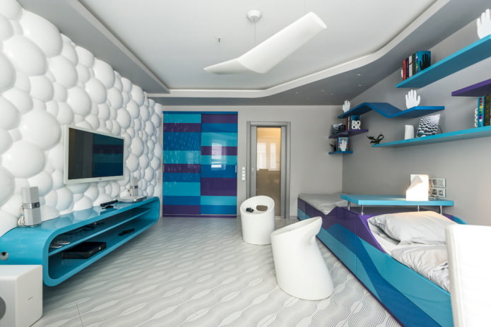 Meuble TV à l'intérieur de la chambre d'enfant