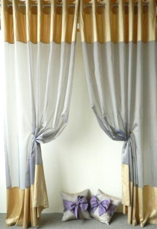 rideaux à œillets avec bordure