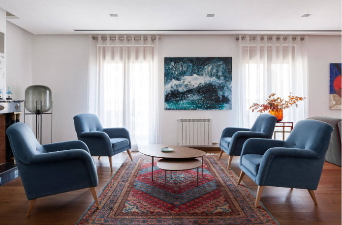 rideaux à œillets à l'intérieur
