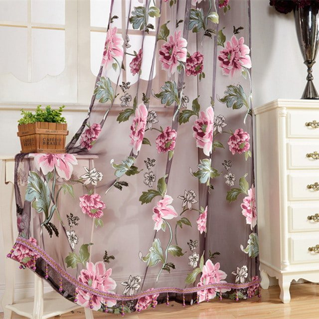 tulle à imprimé floral