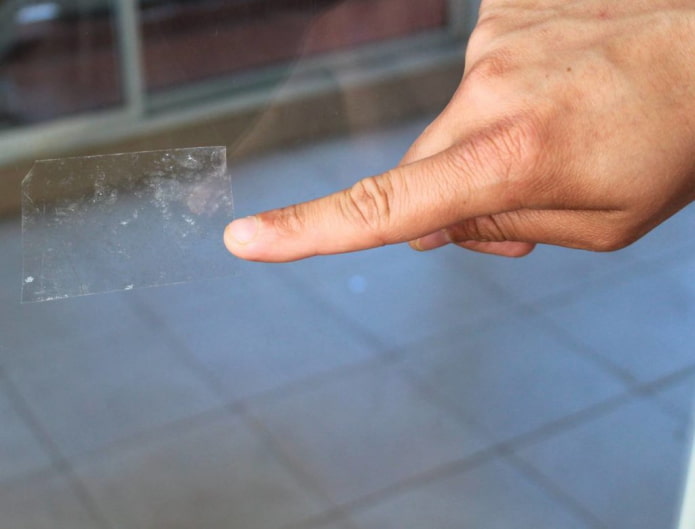 scotch tape on glass