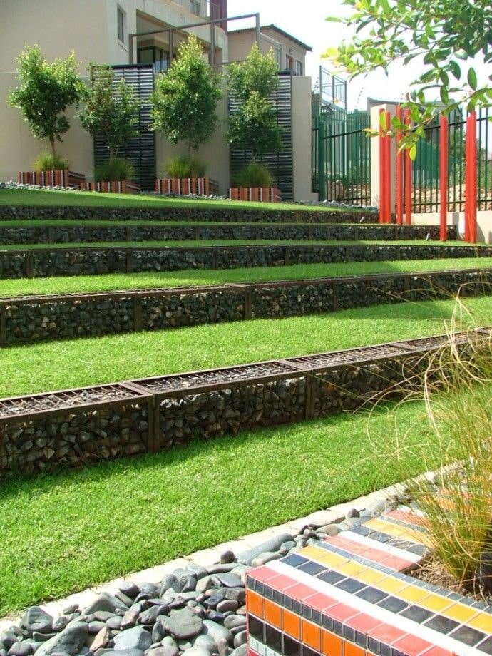 gabions sur un pente