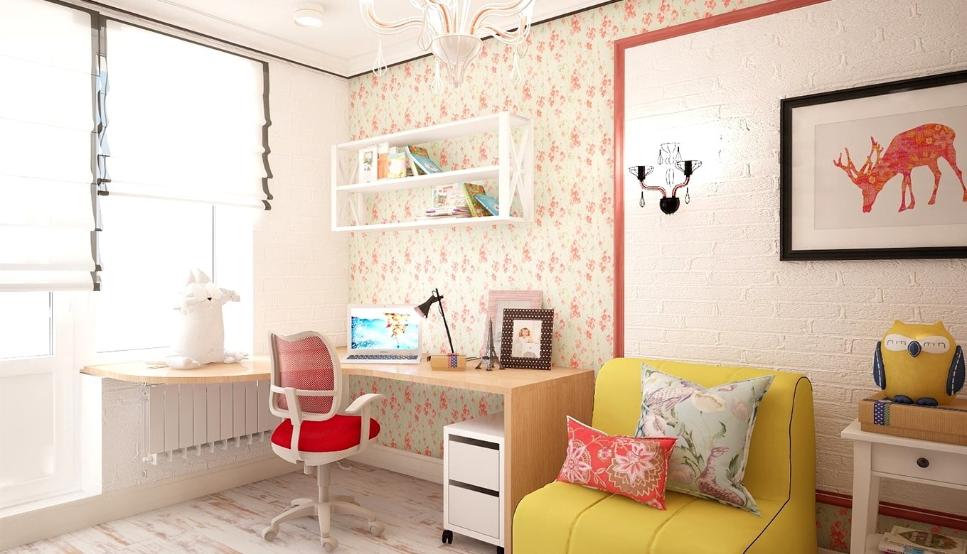 Bureau d'ordinateur dans la chambre d'enfant