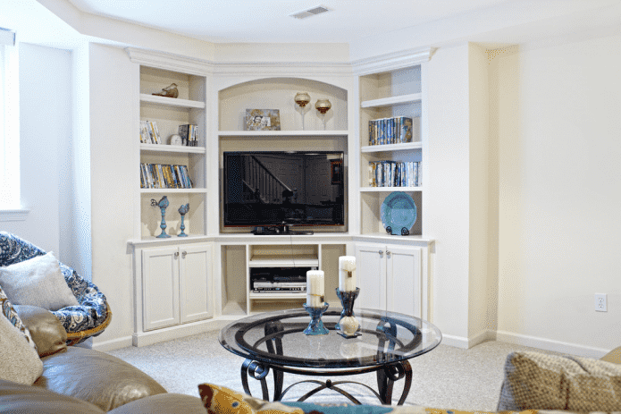 Meuble d'angle pour TV dans le salon