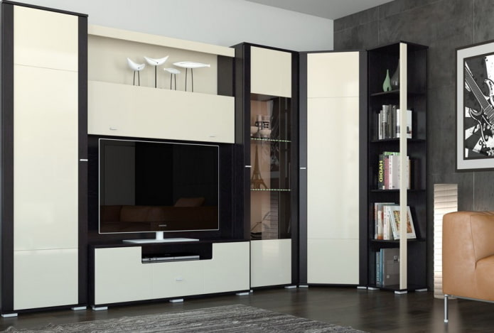 Armoire d'angle à l'intérieur du hall de style moderne