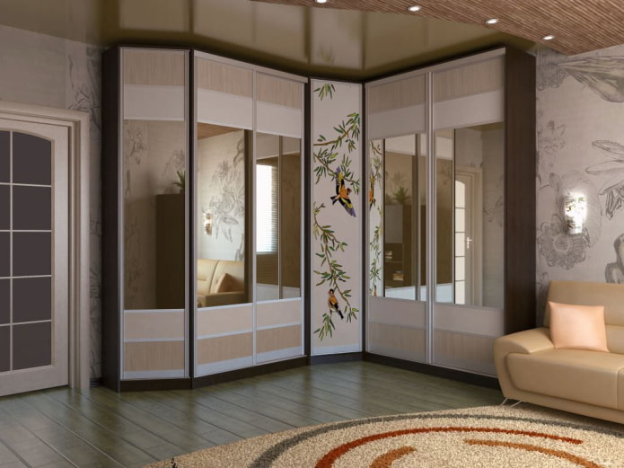 Armoire d'angle dans le salon