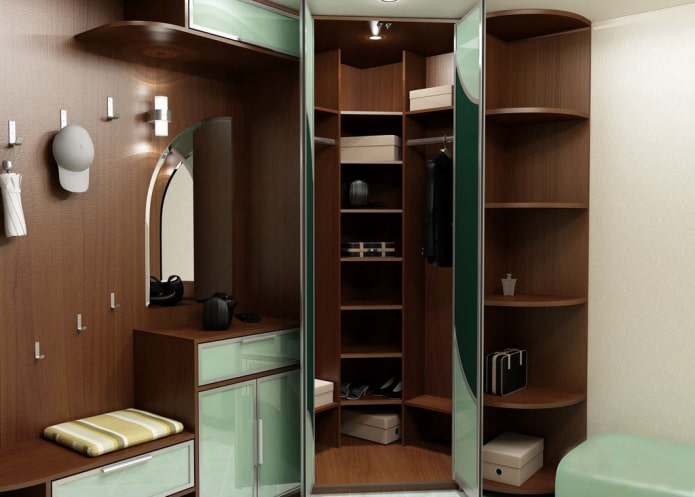 Armoire d'angle avec sièges