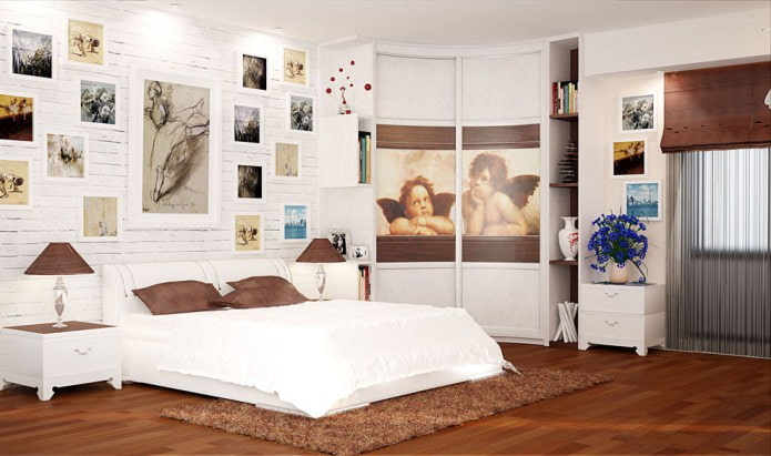 armoire d'angle à rayon dans la chambre