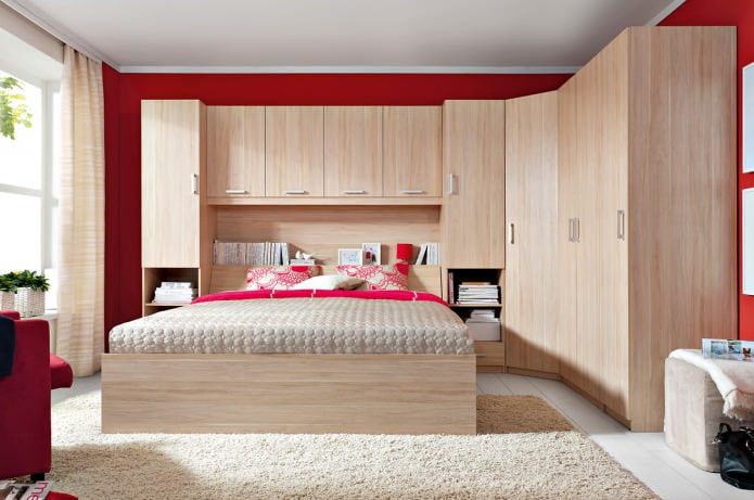Conception d'une armoire d'angle dans la chambre