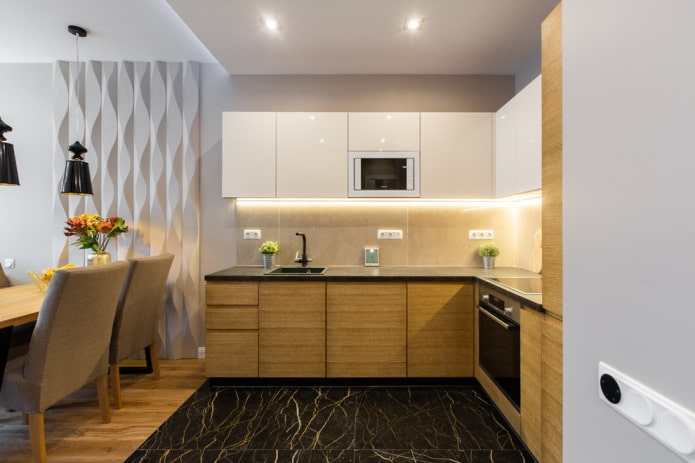 Cuisine d'angle de style moderne