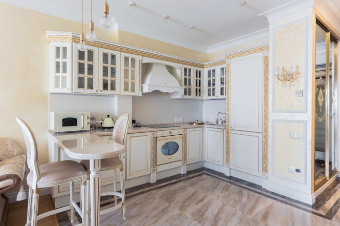 Cuisine d'angle de style classique