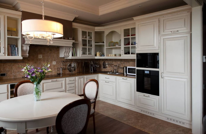 Cuisine d'angle de style classique