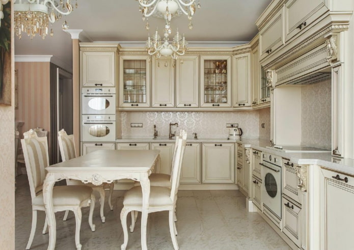Cuisine d'angle de style classique