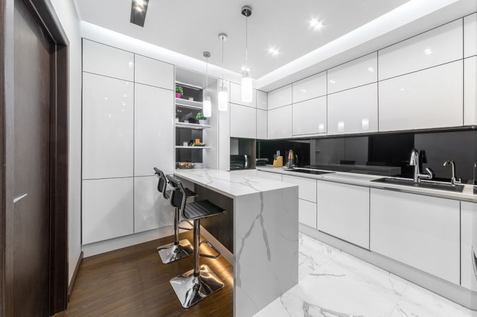 Cuisine d'angle de style moderne