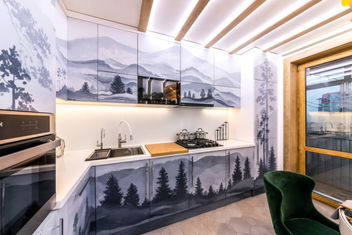 Cuisine d'angle de style moderne