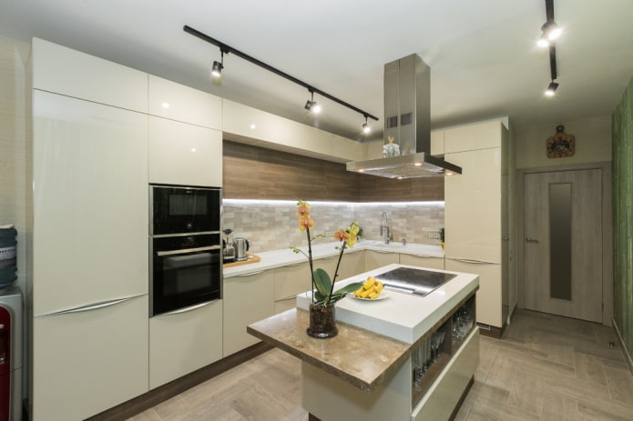 intérieur de la cuisine en L