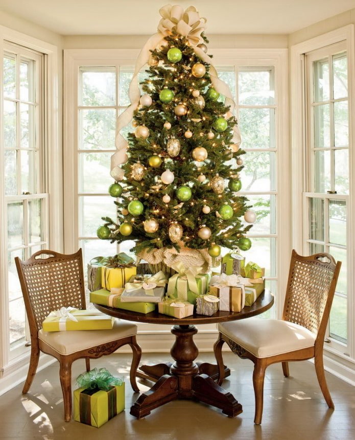 Sapin de Noël jaune-vert