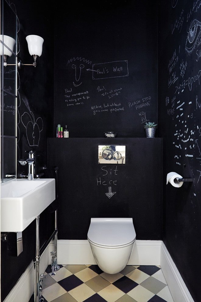 Inscriptions sur le mur tableau noir