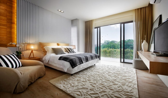 Magnifique tapis à motif floral dans la chambre