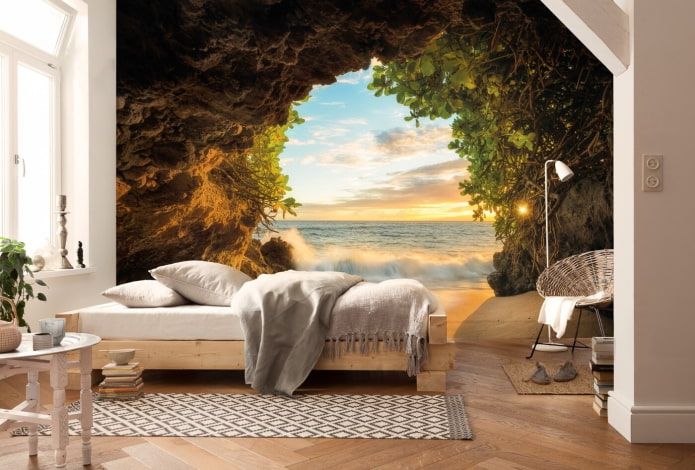 Fond d'écran photo avec un paysage marin dans la chambre