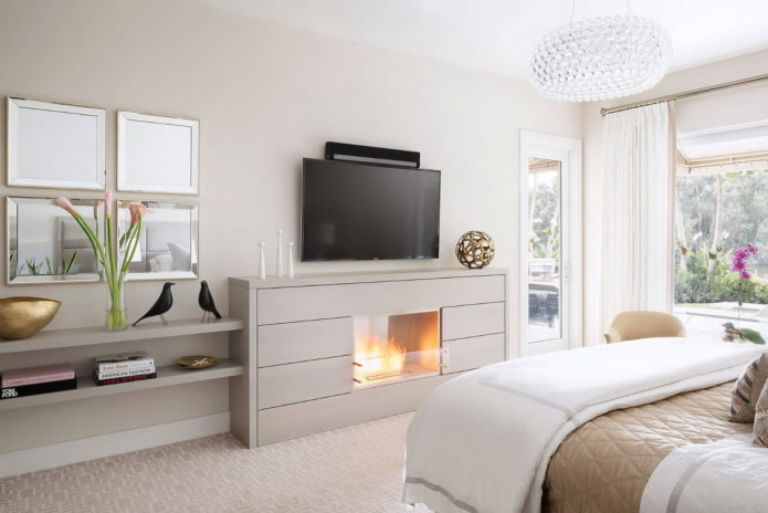 cheminée électrique dans la chambre